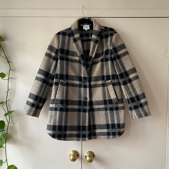 Sundays Owen Coat in Black Plaid Compact - Picture 5 of 13